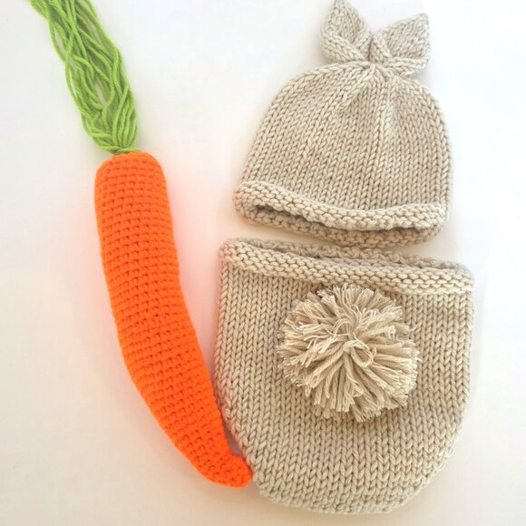 Rabbit Photography Clothing Easter Ears Props Newborn Set Baby Clothes - Picture 1 of 2